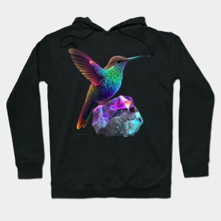 Psychedelic Hummingbird and Space Crystal Hoodie